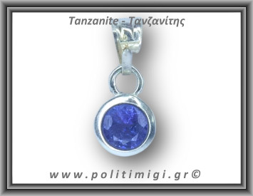 Τανζανίτης Μενταγιόν Ταγιέ 1gr 1,1x0,7cm Ασήμι 925