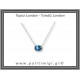Τοπάζι Μπλε London Μενταγιόν Ταγιέ Αλυσίδα 2,5gr 0,8x0,7cm Ασήμι 925
