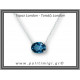 Τοπάζι Μπλε London Μενταγιόν Ταγιέ Αλυσίδα 2,5gr 0,8x0,7cm Ασήμι 925