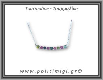 Τουρμαλίνη Colors Μενταγι΄΄ον Ταγιέ Αλυσίδα 3,2gr 3,1x0,3cm Ασήμι 925