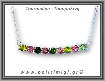 Τουρμαλίνη Colors Μενταγι΄΄ον Ταγιέ Αλυσίδα 3,2gr 3,1x0,3cm Ασήμι 925