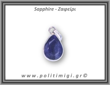 Ζαφείρι Μενταγιόν Ταγιέ 3,6gr 2,3x1,3cm σε κράμα ορείχαλκου