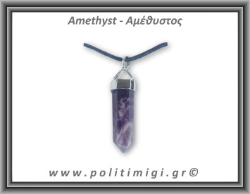 Αμέθυστος Μενταγιόν Ράβδος Αιχμή 01 7,3gr 3,3x0,8cm 