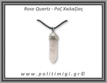 Ροζ Χαλαζίας Μενταγιόν Ράβδος Αιχμή 6,6gr 3,3x0,8cm