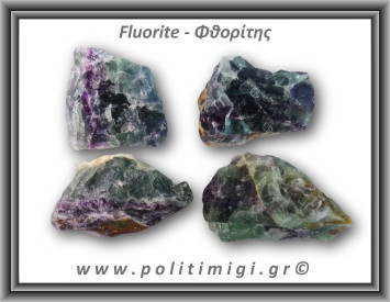 Φθορίτης Πράσινο Μωβ Ακατέργαστος 66-70gr 3,5-5cm