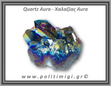 Χαλαζίας Aura Τιτανίου Σύμπλεγμα 178gr 5x6cm