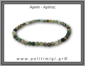 Αχάτης Ταγιέ Βραχιόλι 4mm