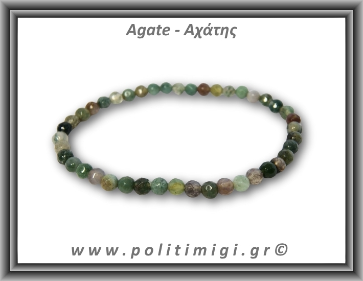 Αχάτης Ταγιέ Βραχιόλι 4mm Αχάτης Ταγιέ Βραχιόλι 4mm