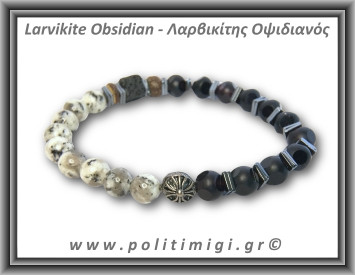 Λαρβικίτης Οψιδιανός Βραχιόλι Men 8mm