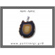 Αχάτης Μαύρος Μενταγιόν Φέτα 8,3gr 3,9cm 