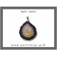 Αχάτης Μαύρος Μενταγιόν Φέτα 10,9gr 4,4cm 