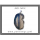 Αχάτης Γκρι Μπλε Μενταγιόν Φέτα 12,92gr 4,9cm 