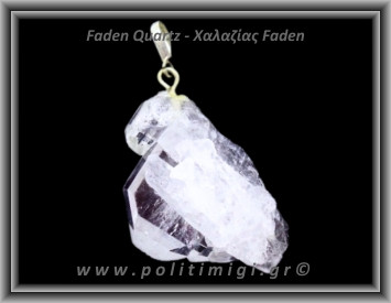 Χαλαζίας Διάφανος Faden Μενταγιόν 025 15gr 4,9cm Ασήμι 925