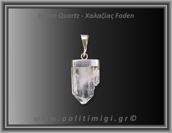Χαλαζίας Διάφανος Faden Μενταγιόν 3,32gr 2,3cm