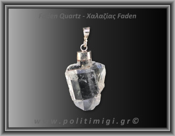 Χαλαζίας Διάφανος Faden Μενταγιόν 3,69gr 2,7cm