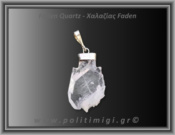 Χαλαζίας Διάφανος Faden Μενταγιόν 4gr 3cm