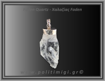 Χαλαζίας Διάφανος Faden Μενταγιόν 5,26gr 3,4cm