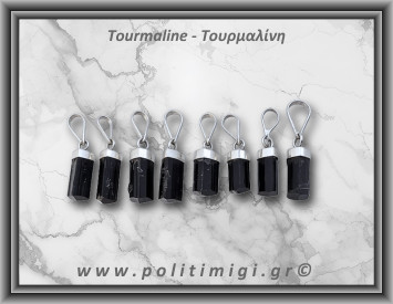 Τουρμαλίνη Μαύρη Σορλίτης Ράβδος Μενταγιόν 1gr ±2cm Ασήμι 925