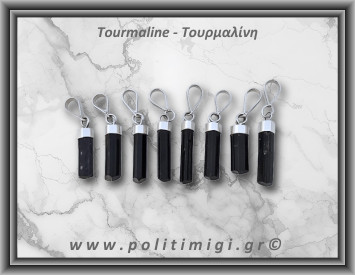 Τουρμαλίνη Μαύρη Σορλίτης Ράβδος Μενταγιόν 1gr ±2,5cm Ασήμι 925
