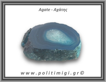 Αχάτης Μπλε Φέτα 204gr 9x5cm