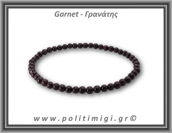 Γρανάτης Αλμανδίνης Βραχιόλι 4mm
