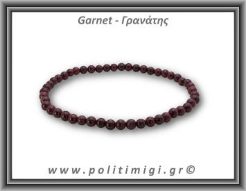 Γρανάτης Ροδολίτης Βραχιόλι 4mm
