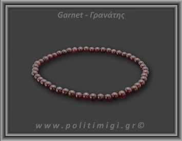 Γρανάτης Ροδολίτης Βραχιόλι 4mm