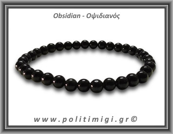 Οψιδιανός Μαύρος Βραχιόλι Men 6mm