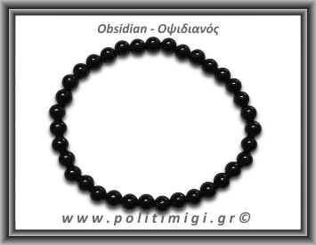 Οψιδιανός Μαύρος Βραχιόλι Men 6mm