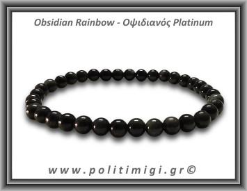 Οψιδιανός Platinum Rainbow Βραχιόλι Men 6mm