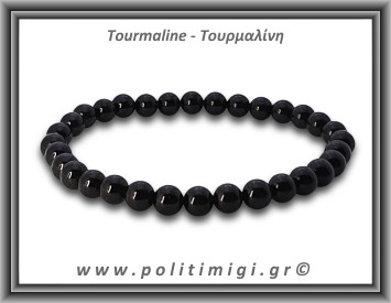 Τουρμαλίνη Μαύρη Σορλίτης Βραχιόλι Men 6mm