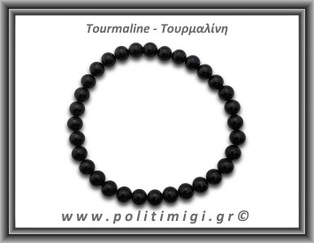 Τουρμαλίνη Μαύρη Σορλίτης Βραχιόλι Men 6mm