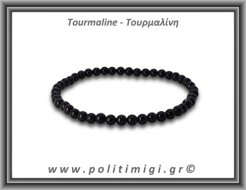 Τουρμαλίνη Μαύρη Σορλίτης Βραχιόλι 4mm