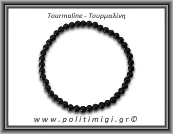 Τουρμαλίνη Μαύρη Σορλίτης Βραχιόλι 4mm