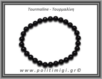 Τουρμαλίνη Μαύρη Σορλίτης Βραχιόλι 6mm