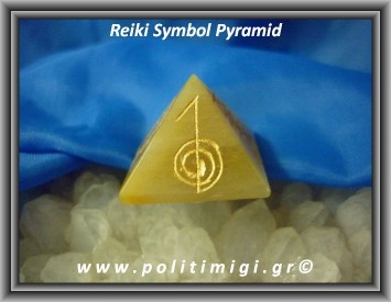 Ρέικι Αχάτης Πυραμίδα με 4 σύμβολα 3-3,5cm