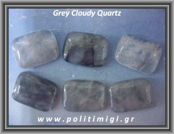 Χαλαζίας Gray Cloudy Καμπουσόν Ορθογώνιο 2,2-2,5gr 20x15x4-5mm