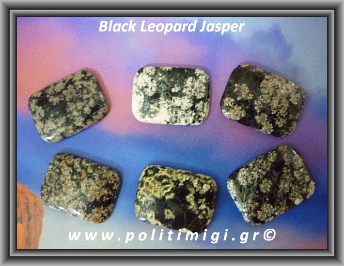 Ίασπις Black Leopard Καμπουσόν Ορθογώνιο 1,7-1,9gr 20x15x3mm Ίασπις Black Leopard Καμπουσόν Ορθογώνιο 1,7-1,9gr 20x15x3mm