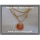 ΩΨ-Αχάτης Πορτοκαλί 011 Μενταγιόν 011 7,5-10gr 3cm με Κίτρινο Δερμάτινο Κορδόνι