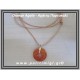 ΩΨ-Αχάτης Πορτοκαλί 001 Μενταγιόν 7,5-10gr 3cm με Ροζ Δερμάτινο Κορδόνι