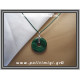 ΩΨ-Μαλαχίτης Μενταγιόν 001 11gr 3cm με Πράσινο Δερμάτινο Κορδόνι