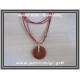 ΩΨ-Χρυσόλιθος Αλχημιστών Καφέ 001 Μενταγιόν ±7,5gr 3cm με Ροζ Δερμάτινο Κορδόνι